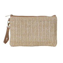 Straw Wristlets Clutch Natural - $301.58 MXN