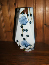 Vintage Wales Handmade Vase Made in Japan 8 Sided Octagonal - Blueberrys - £19.71 GBP