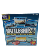 Battleship Normandy Edition Puzzle 500 Piece Jigsaw Puzzle Collage World... - $4.00