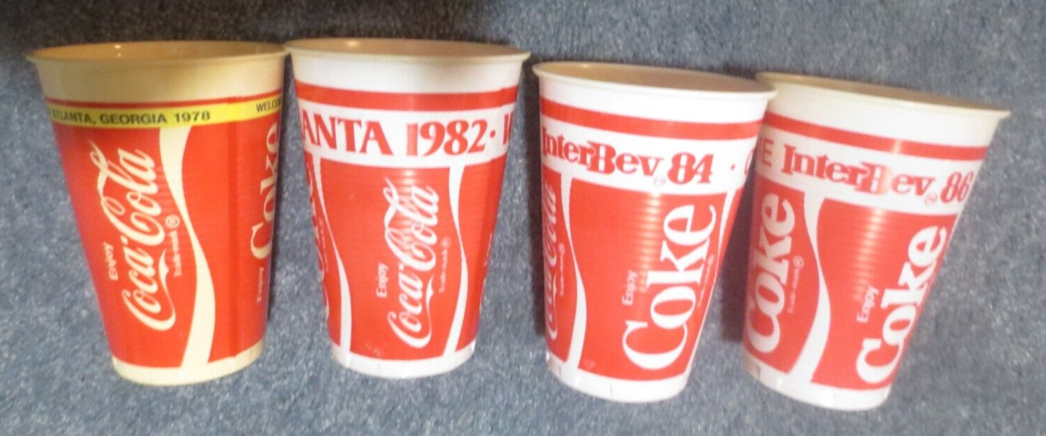 Primary image for Set of 4 NSDA InterBev 6oz Light Plastic Coca Cola Cups