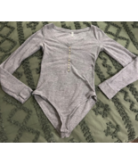 Intimately Free People Gray henley style Body Suit Stretch Medium - $21.86 CAD