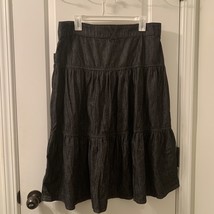 Time &amp; Tru Women&#39;s Black Button Front Western Jean Midi Skirt Choose You... - $39.59+