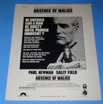 Absence Of Malice Sheet Music Vintage 1981 Gold Horizon Paul Newman Sally Field - £11.96 GBP
