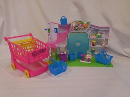Miniature Shopkins Small Mart Set Smallmart Grocery Playset Cart + Bags Shopkins - £24.75 GBP