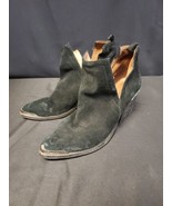 Jeffrey Campbell Cromwell Ankle Bootie Black Suede Western Style Boot Sh... - $42.03
