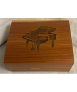 Wooden Trinket Keepsake Box Engraved Baby Grand Piano 4.25”x3.5” - $5.88