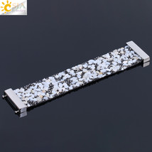 CSJA Natural Irregular Gravel Stone Crystal Magnetic Wrapped Wristband Bracelet  - £9.78 GBP