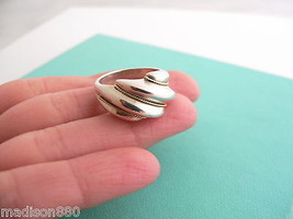 Tiffany &amp; Co Silver 18K Gold Shrimp Twist Ring Band Sz 5.75 Rare Stateme... - £183.13 GBP