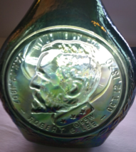 Wheaton Robert E Lee Green Carnival Glass Bottle Retro 1969 Vintage Civi... - $22.50