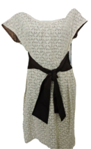 Kate Hill Dress 12P Lace Cream Brown Sheath Party Summer Spring New 12 Petite - £39.37 GBP