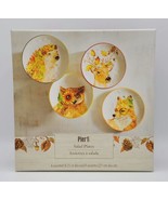 4 Pier 1 Harvest Garden Critters 8.25&quot; Dolomite Salad Plates w/ Original... - £47.47 GBP