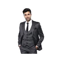 Men 3pc European Vested Suit WESSI by J.VALINTIN Extra Slim Fit JV26 Dark gray image 3