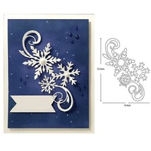 Snowflake Christmas Metal Die Cuts,Merry Christmas Flower Border Lace Ed... - $17.99