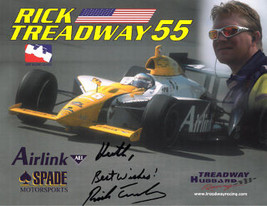 Rick Treadway signed Indy Racing League 8.5x11 Photo Keith, Best Wishes!... - £11.85 GBP