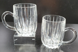 2 Mikasa Park Lane Mugs Set Elegant Crystal Clear Cut Etched Drinking Wa... - $56.30