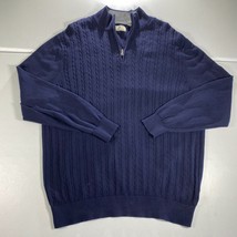 Southern Pines Shirt Mens 2XL XXL Blue Cable Knit 1/4 Zip Coat Pullover ... - $22.65