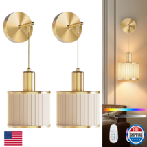 SAIMAND Battery Operated Wall Sconce Set of 2 Wireless Rechargeable LED ... - $92.63