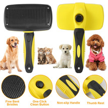 Self Cleaning Slicker Brush Dog Grooming Shedding Tool Pet Hair Grooming Remover - £21.83 GBP
