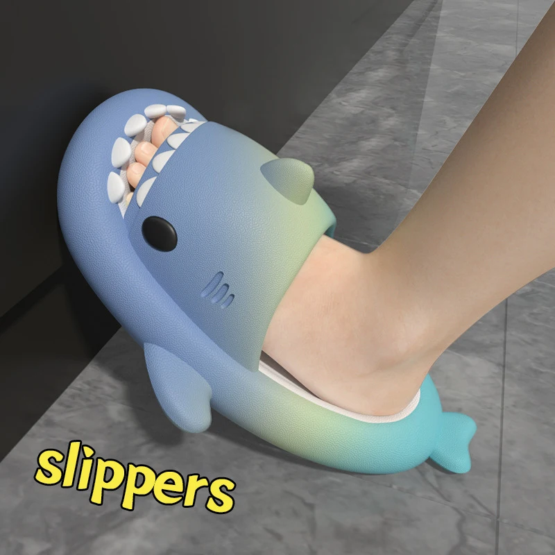 Er slides home women shark slippers anti skid eva couple flip flops outdoor cool indoor thumb200