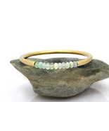 Aquamarine bracelet,march birthstone,gold bracelet,custom bangle,engraved gift - £63.14 GBP