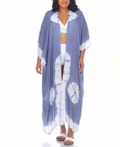 Raviya Plus Size Tie-Dye Kimono Cover-Up Women&#39;s Swimsuit-L/XL -AZURE TD - £30.85 GBP