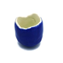 Artisan Blue Ceramic Planter Pot Cactus, Succulents Men Office Desk Accessories - £44.73 GBP