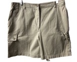 Jones New York Shorts Womens Size 14 Khaki Tan Cargo Canvas Casuals - $14.06