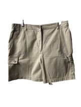 Jones New York Shorts Womens Size 14 Khaki Tan Cargo Canvas Casuals - $14.06