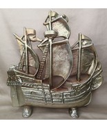 Vintage Cast Iron Door Stop Spanish Galleon Ship Boat Large - $48.02 CAD