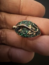 585 14K RG Stamped Geode Green Whispering Lizard Crystal Size 7 Ring - $911.17 MXN