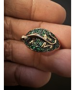 585 14K RG Stamped Geode Green Whispering Lizard Crystal Size 7 Ring - $911.17 MXN