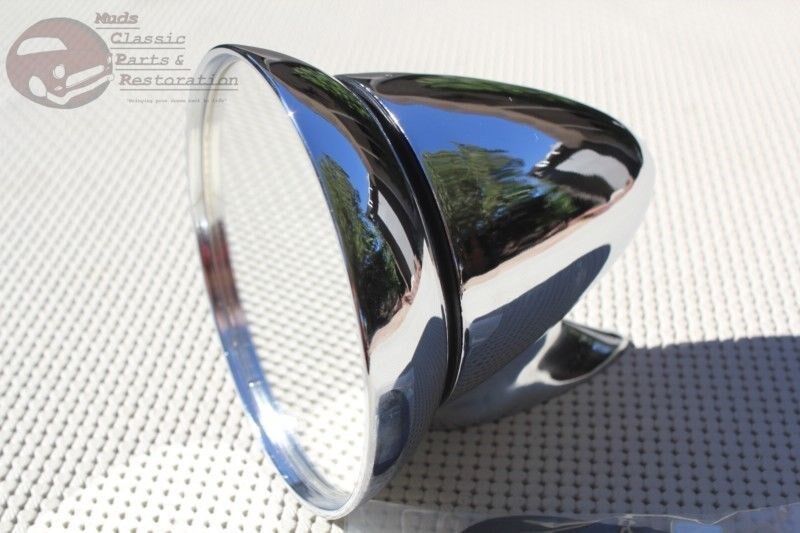Primary image for GT Style Chrome Race Bullet Outside Sports Mirror Hot Rat Street Rod Custom