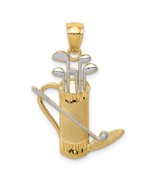 14K Two Tone Gold Golf Bag Pendant - £150.62 GBP