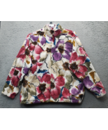 Alfred Dunner Fleece Jacket Womens Medium Multicolor Flowers Mock Neck F... - $33.31 CAD