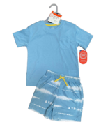 new WONDER NATION Toddler Boys SLEEP SET sz XS 4/5 blue pajama shorts + tee - €10,15 EUR