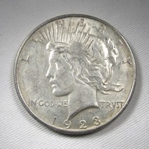 1923-D Silver Peace Dollar AU+ Coin  AN506 - £45.94 GBP