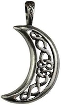 Celtic Moon Pewter Celestial Amulet Pendant Gift - Corded Necklace - $778.80 MXN