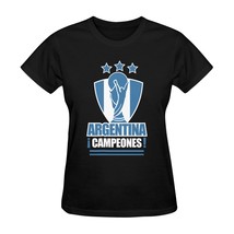 Argentina Champions 3 stars FIFA World Cup Qatar 2022 Black T-Shirt Campeones!!! - £17.32 GBP+