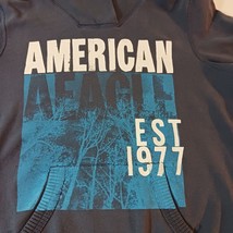 American Eagle Outfitters Men's Cotton Blend Blue Graphic Hoodie Sweatshirt Sz M image 6