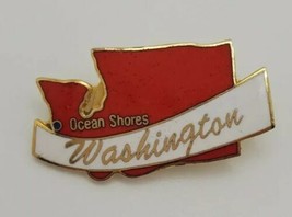 Ocean Shores Washington State Shaped Enamel Lapel Hat Vest Pin - £13.03 GBP