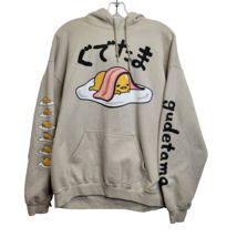 Gudetama Tan Hoodie Sweatshirt Adult Size M Small Unisex &quot;The Lazy Egg&quot; - $20.74