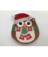 Christmas Santa Owl Dish Bowl Candy Cookie Snacks Holidays Seasonal - $233.71 MXN