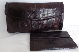 1970s Beautiful Vintage Eelskin Clutch Bag Handbag and Matching Wallet C... - £23.98 GBP