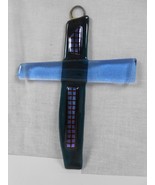 Fused Glass Cross Ornament Suncatcher Blue and Black - €9,84 EUR
