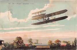 The Wright AEROPLANE~1910 L L Levy Tinted French Photo Postcard - £11.72 GBP
