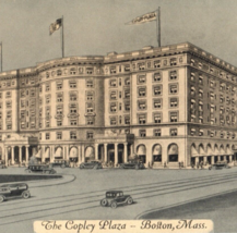 The Copley Plaza Square Boston Massachusetts Building Postcard Vintage Street - £9.68 GBP