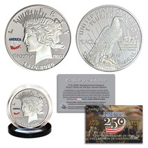 America 250th Anniversary Peace Dollar Nickel Silver Proof Privy Coin - $363.70 MXN