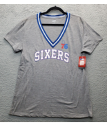 NBA Philadelphia 76ers Tee Shirt Basketball Women Multi XL Split V Neck ... - $20.32