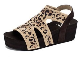 Yellow Box Sandals Sekia Beige Cheetah Print Women&#39;s Cushioned Platform ... - $54.00