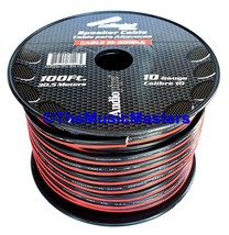 10 Gauge 100&#39; ft SPEAKER WIRE Red Black Cable Car Audio Home Stereo 12V ... - £36.22 GBP